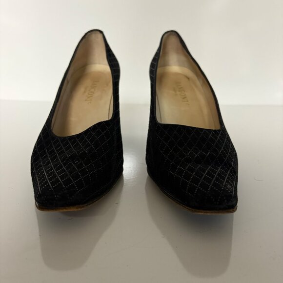 Rangoni Firenze Black Suede Leather Heels Size 7.5B Italy Elegant Womens Shoes - Picture 2 of 10